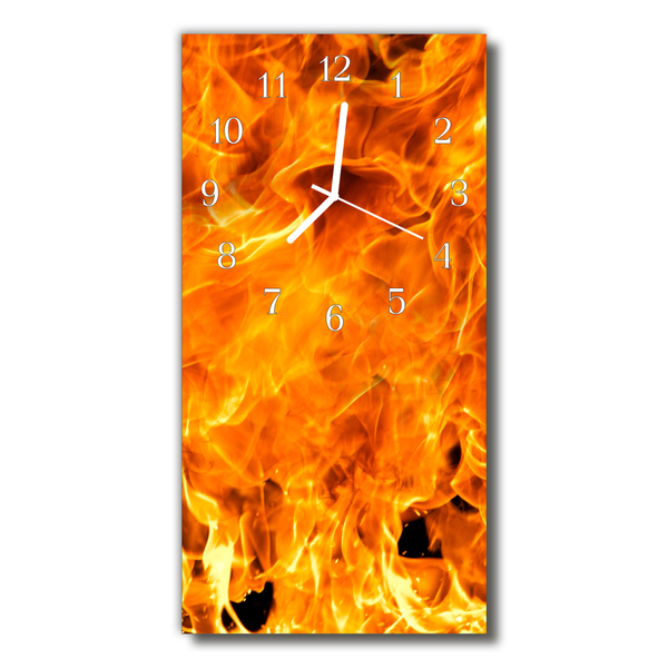 Glass Kitchen Clock Fire