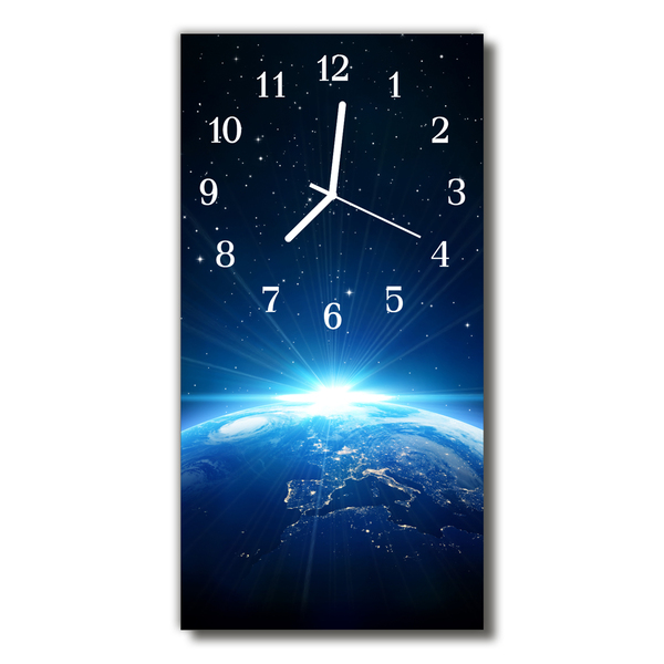 Glass Kitchen Clock Earth universe