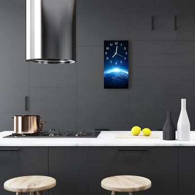 Glass Kitchen Clock Earth universe