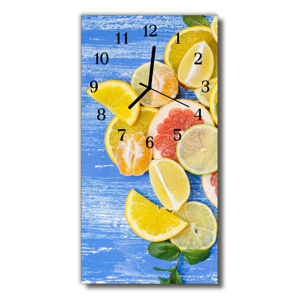 Glass Kitchen Clock Fruit