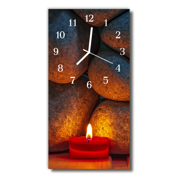 Glass Kitchen Clock Candle stone