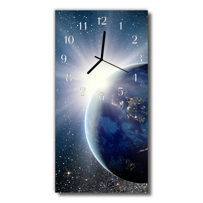 Glass Kitchen Clock Earth universe