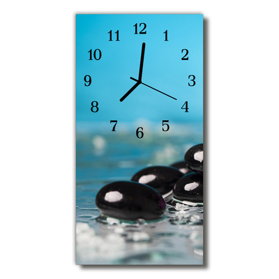 Glass Kitchen Clock Stones