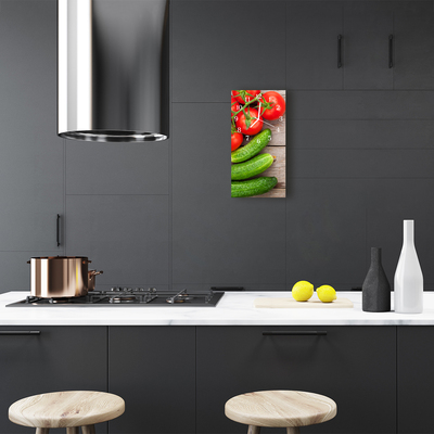 Glass Kitchen Clock Vegetables