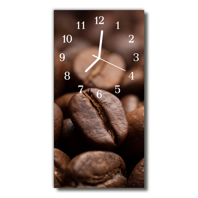 Glass Kitchen Clock Coffee beans