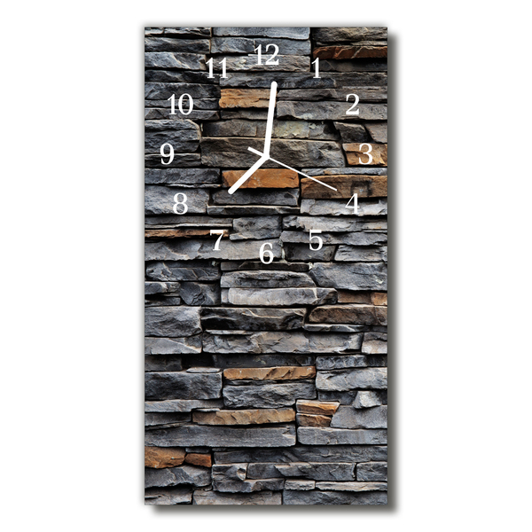 Glass Kitchen Clock Stone wall