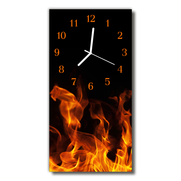 Glass Kitchen Clock Fire