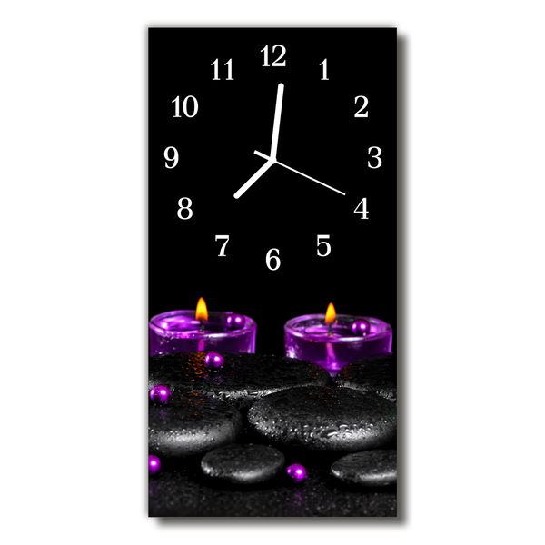 Glass Kitchen Clock Candle stones