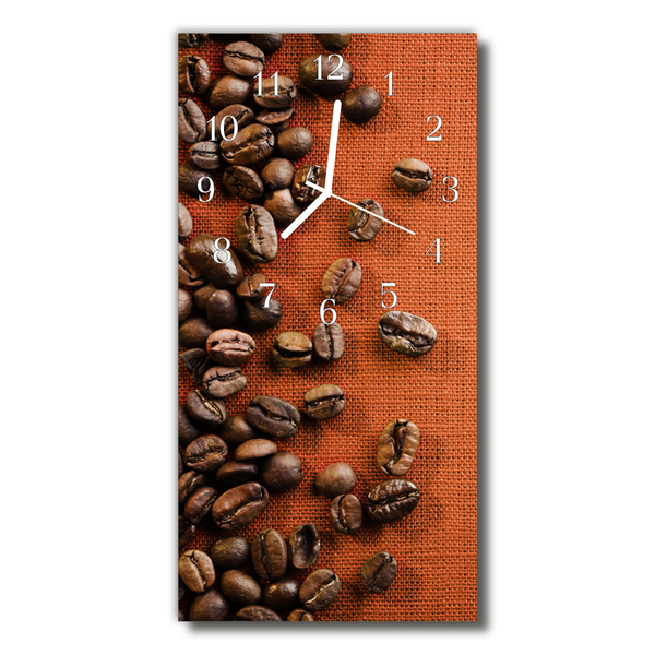 Glass Kitchen Clock Coffee beans