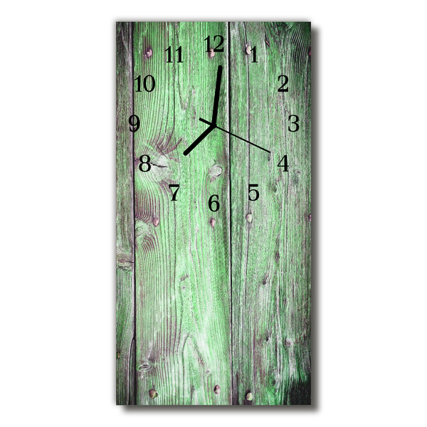 Glass Kitchen Clock Wood panel