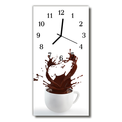 Glass Kitchen Clock Coffee