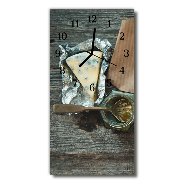 Glass Kitchen Clock Cheese