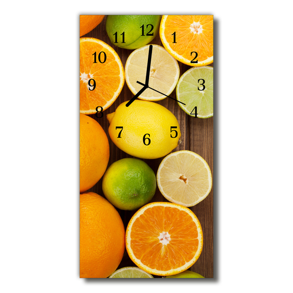 Glass Kitchen Clock Fruit