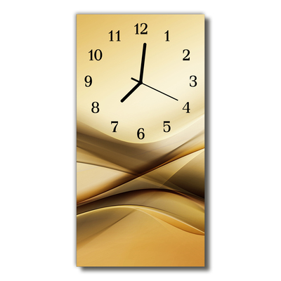 Tulup Glass Wall Clock Kitchen Clocks 30x60 cm Leaves Gold 