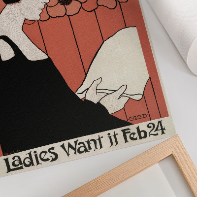 Art print Woman Reading a Newspaper in Art Nouveau Style by Ethel Reed