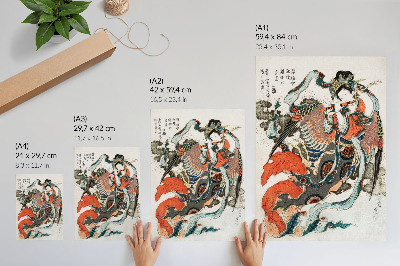Premium wall art Japanese Hokusai in vintage ukiyo-e style