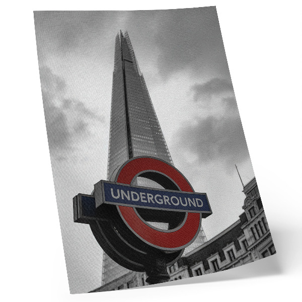 Poster Modern skyscraper metro sign minimalist composition