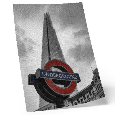 Poster Modern skyscraper metro sign minimalist composition