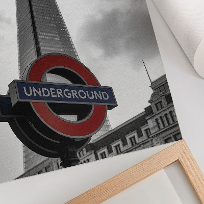 Poster Modern skyscraper metro sign minimalist composition