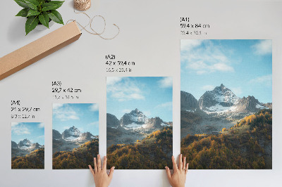 Art print Mountains and forests in autumn colors