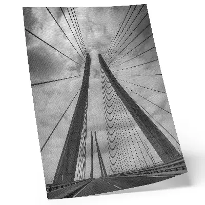 Art print featuring a modern rope bridge with elegant symmetry