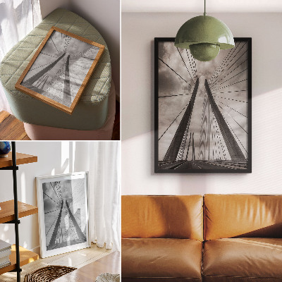 Art print Rope bridge modernity elegance symmetry
