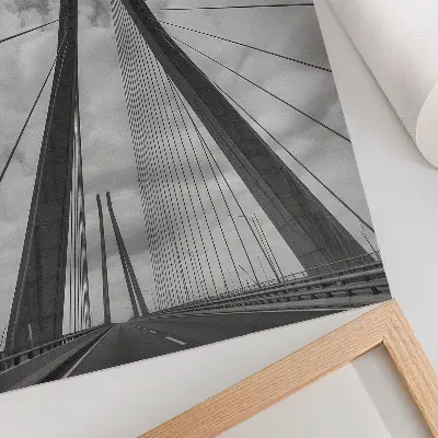Art print featuring a modern rope bridge with elegant symmetry