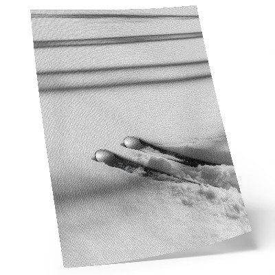 Decorative poster Minimalism white gray skis shadows peace