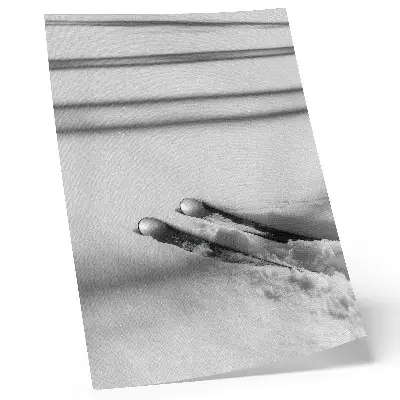 Decorative poster minimalist white and gray ski shadows in a peaceful setting
