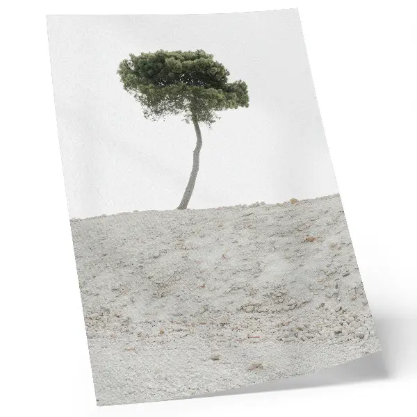 Lonely tree on a light background poster minimalist art print