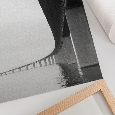 Art print The rough structure of the bridge over the water
