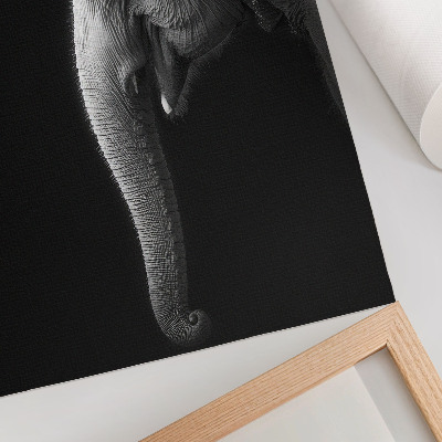 Decorative poster Monochrome portrait of an elephant in profile