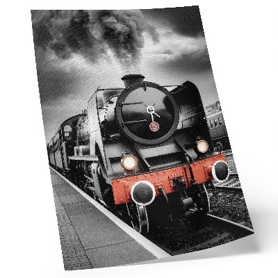 Decorative steam locomotive poster a powerful and classic black and white print