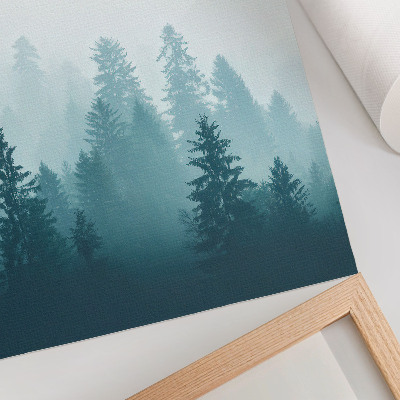 Premium wall art Gentle fog forest bird high above the trees