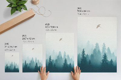 Premium wall art Gentle fog forest bird high above the trees
