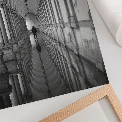 Poster monochromatic architecture perspective with symmetry
