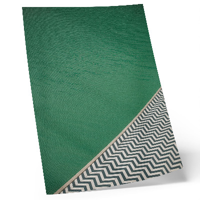 Art print Green with a geometric black and white pattern