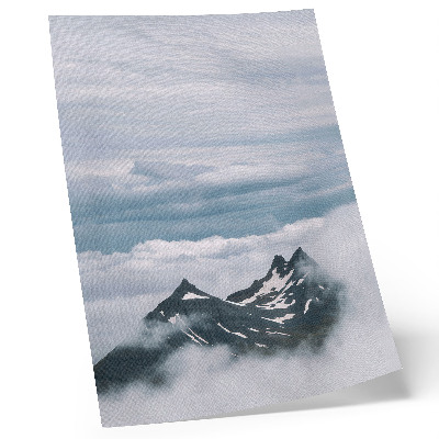 Art print Mountain peaks in the fog, peace, elegance
