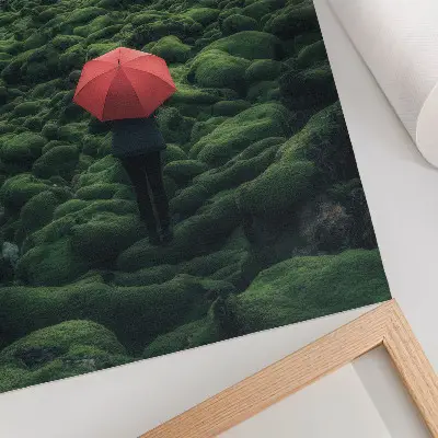 Poster with dominant greenery and a mysterious, peaceful contrast