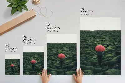 Poster with dominant greenery and a mysterious, peaceful contrast