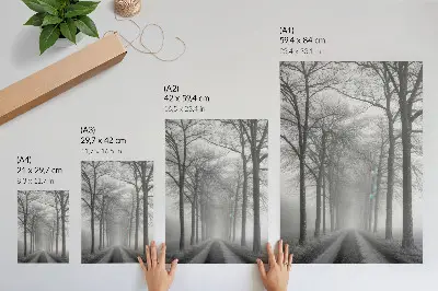 Misty Tree Alley Wall Art modern minimalist decorative print