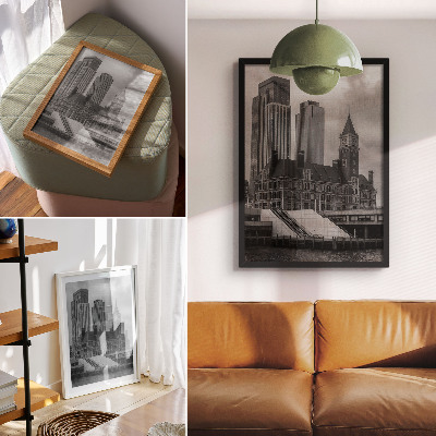 Premium wall art High-rise buildings, historic building, color contrast