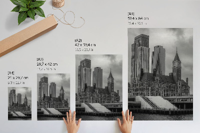 Premium wall art High-rise buildings, historic building, color contrast
