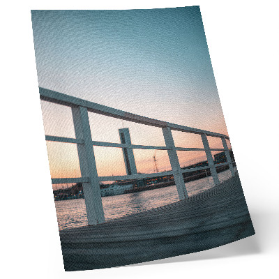 Premium wall art Balustrade water sunset harmonious composition