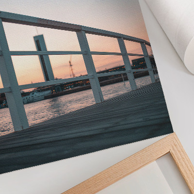 Premium wall art Balustrade water sunset harmonious composition