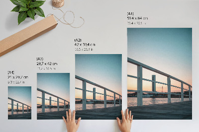 Premium wall art Balustrade water sunset harmonious composition