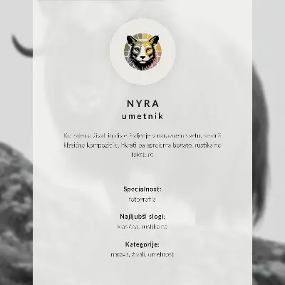 Animal poster black and white nature elegance