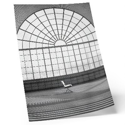 Premium wall art Large arched windows minimalist chair.