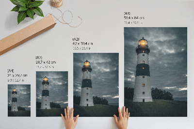 Decorative poster A lighthouse against a cloudy sky