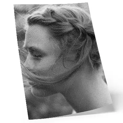 Poster black and white portrait featuring emotions, subtlety, and elegance